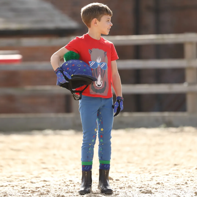 Shires Tikaboo Children's Riding Gloves - Navy Splodge-1